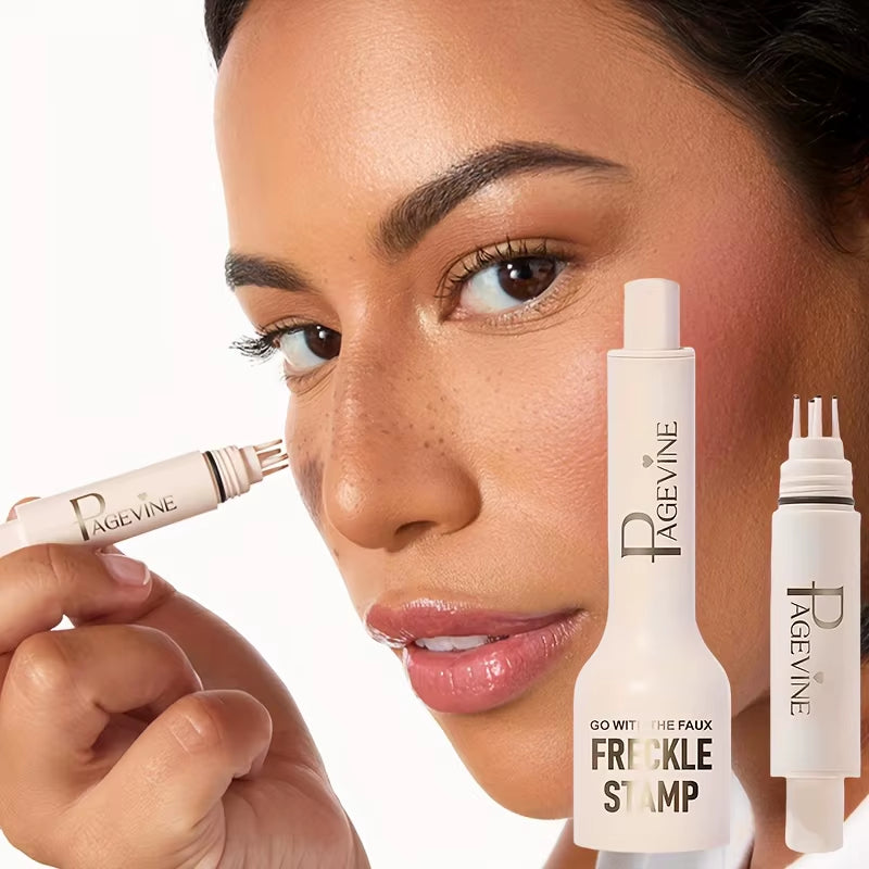 4-In-1 Natural Freckle Stamp Pen-Natural Freckles Fast-Dry,Waterproof,Light Coverage,Temporary Fake Freckles for Makeup Cosmetic