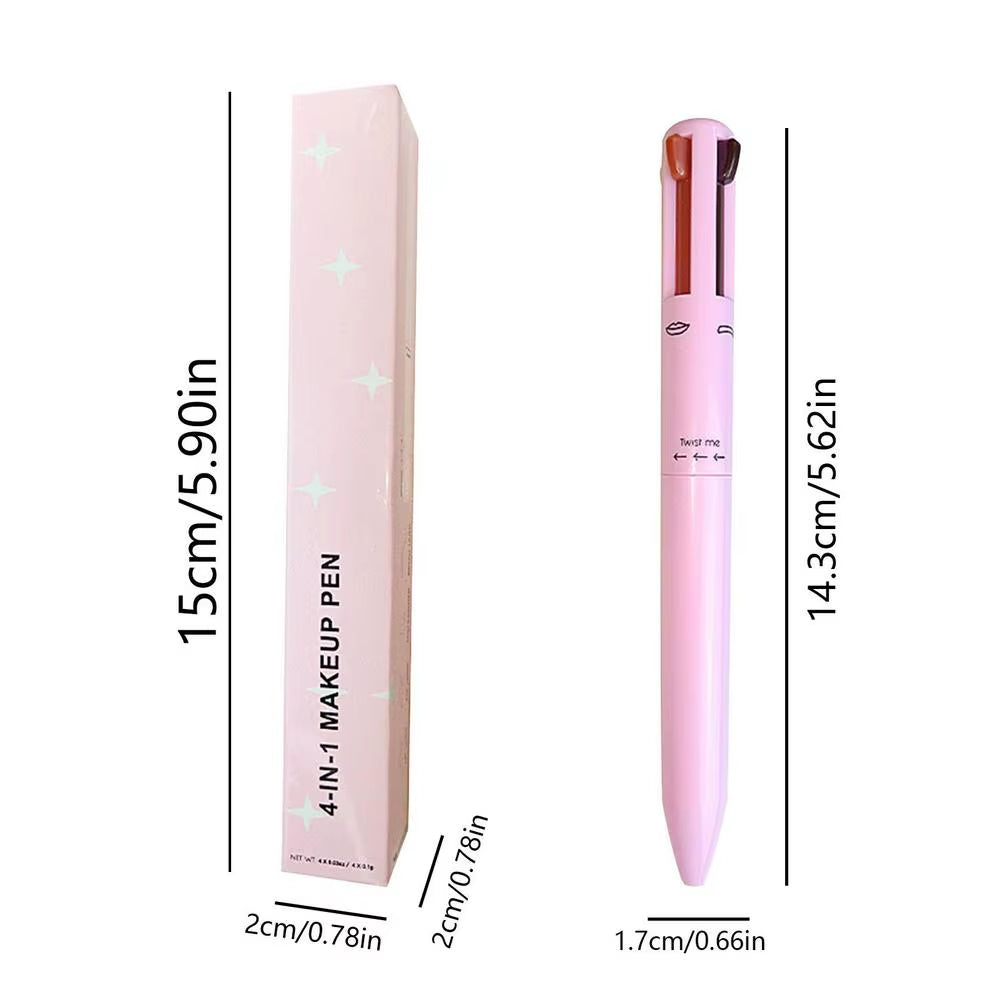 NEW 4 in 1 Eyebrow Pencil Lip Liner Highlighter Pen Waterproof Lasting Easycolor Sweat-Proof Eyeliner Makeup Pen Cosmetic Beauty