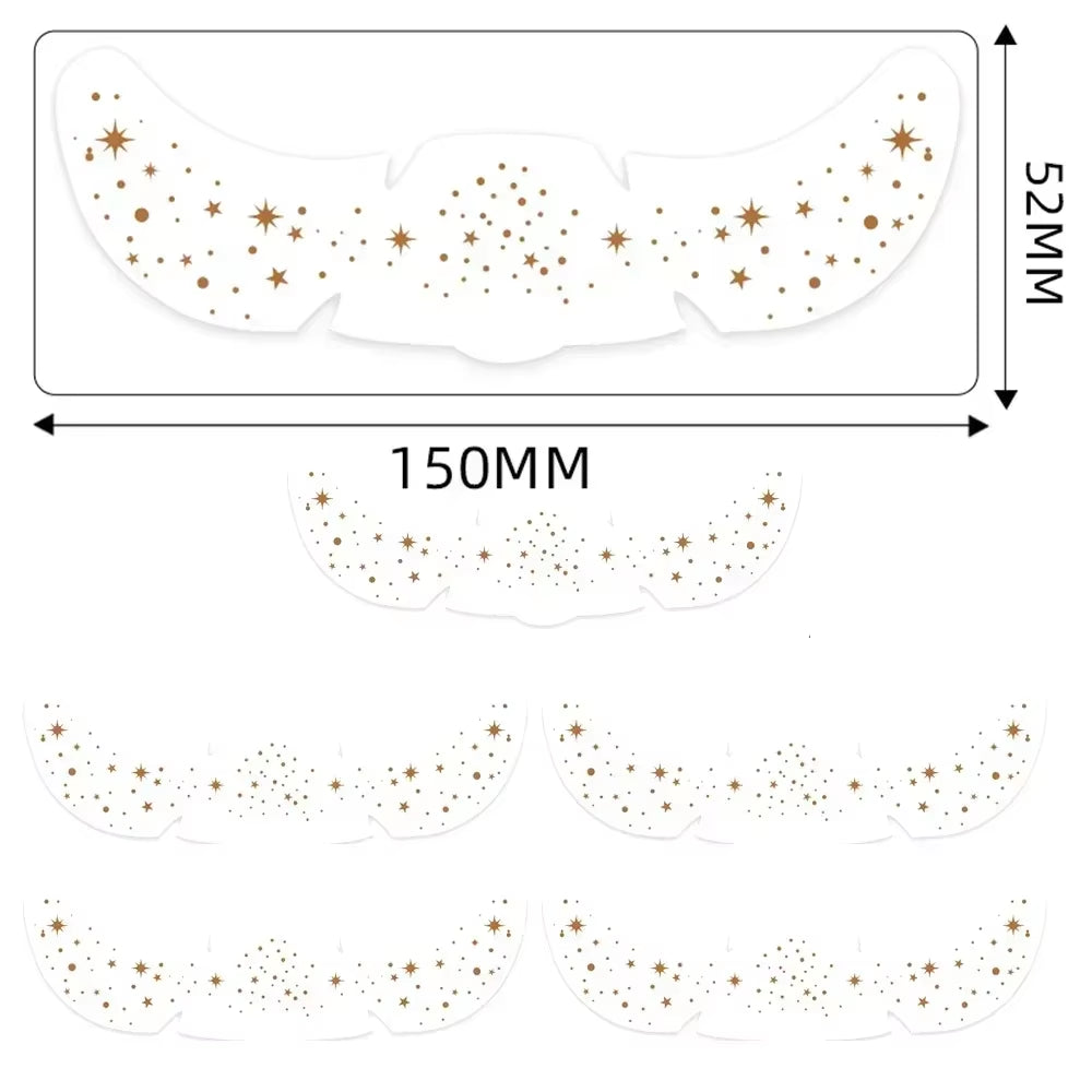 6Pcs Hot Stamping Freckles Makeup Patches Metallic Radiation Golden Silver Fake Freckles Temporary Tattoo Stickers Face Makeup