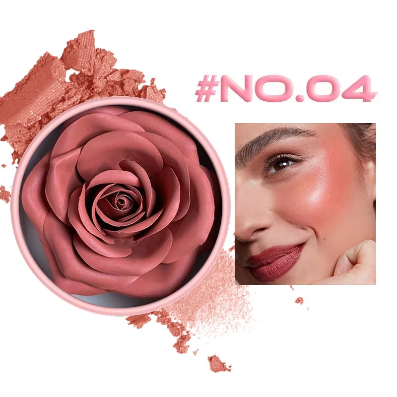 Floral Blush 3D Petal Rose Petal Natural Highlighter Flower Blusher Pigment Long Lasting Face Makeup Brighten Effect Cosmetics