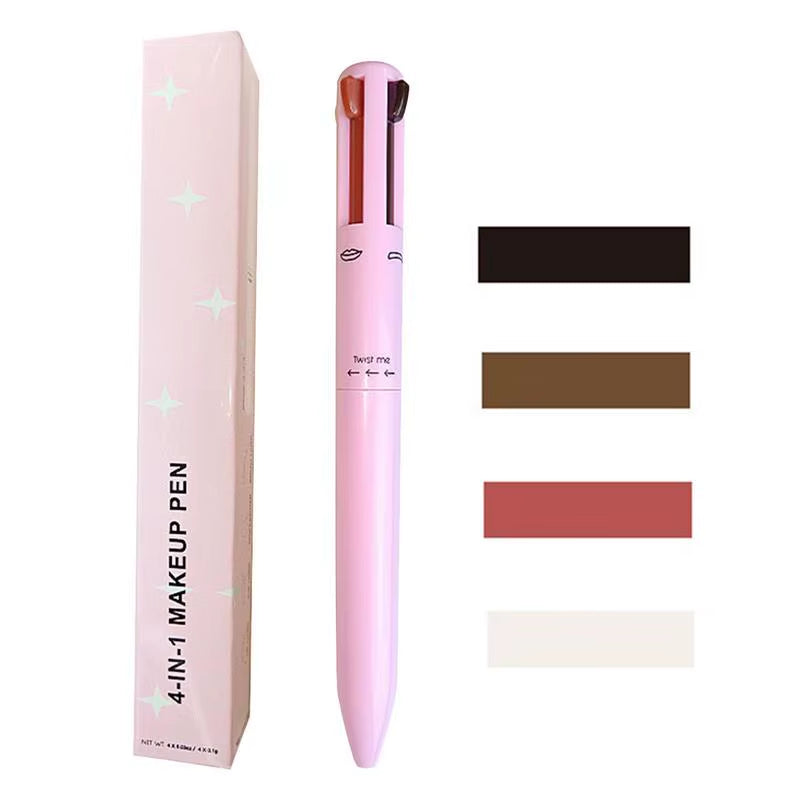 NEW 4 in 1 Eyebrow Pencil Lip Liner Highlighter Pen Waterproof Lasting Easycolor Sweat-Proof Eyeliner Makeup Pen Cosmetic Beauty