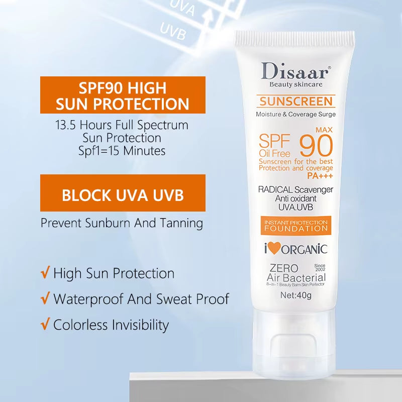 Facial Body Sunscreen Waterproof SPF 90+UV Sun Cream Sunblock Skin Protective Cream anti Sun Facial Seaside Protection Cream