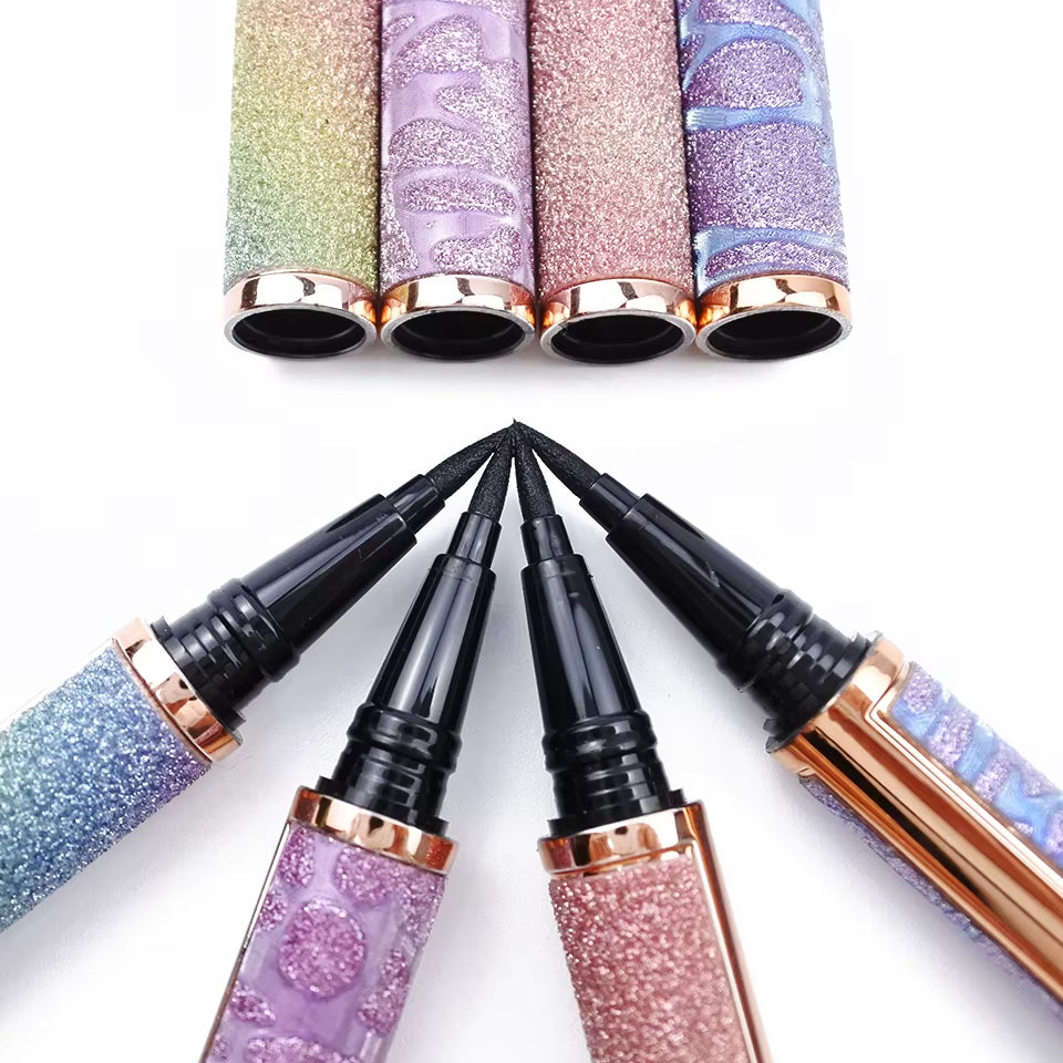 Magic Self-Adhesive Liquid Eyeliner Pencil Glue-Free Magnetic-Free for Eyelashes Waterproof Eye Liner Pen Makeup Cosmetic