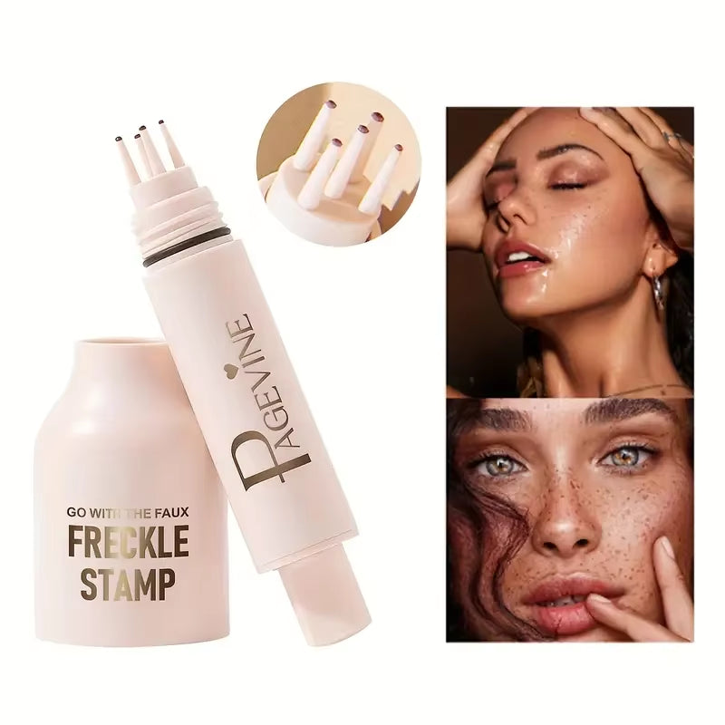 4-In-1 Natural Freckle Stamp Pen-Natural Freckles Fast-Dry,Waterproof,Light Coverage,Temporary Fake Freckles for Makeup Cosmetic