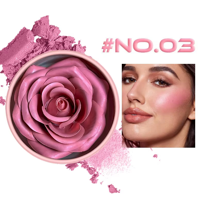 Floral Blush 3D Petal Rose Petal Natural Highlighter Flower Blusher Pigment Long Lasting Face Makeup Brighten Effect Cosmetics