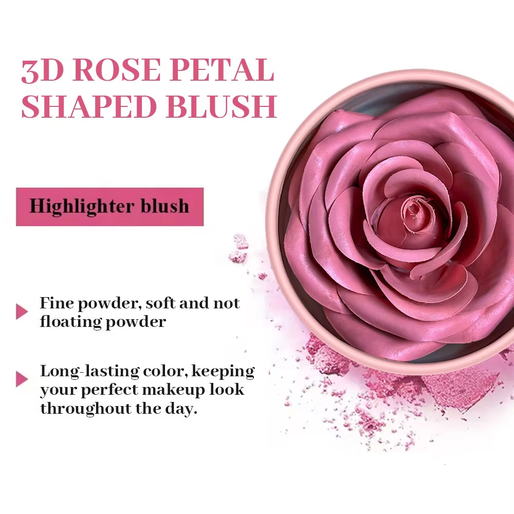 Floral Blush 3D Petal Rose Petal Natural Highlighter Flower Blusher Pigment Long Lasting Face Makeup Brighten Effect Cosmetics