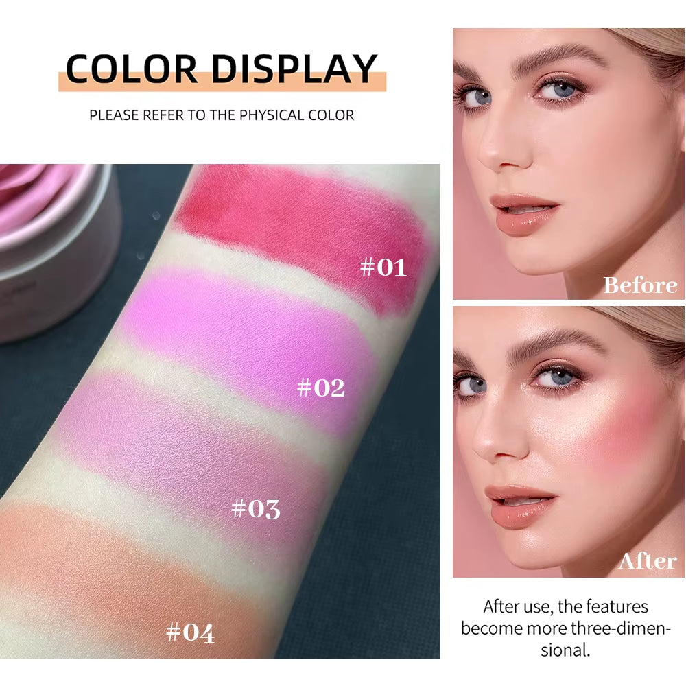 Floral Blush 3D Petal Rose Petal Natural Highlighter Flower Blusher Pigment Long Lasting Face Makeup Brighten Effect Cosmetics