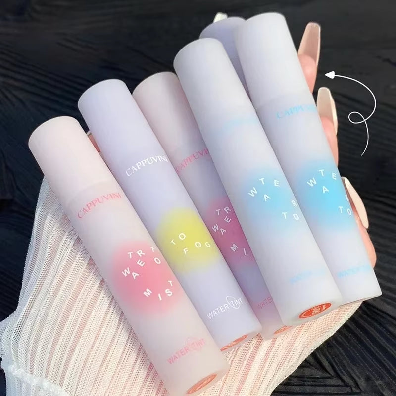 6 Colors Water to Mist Lip Tint Long-Lasting Liquid Lipstick Waterproof Sexy Matte Fog Lip Gloss Makeup Lipstick Glaze Cosmetics