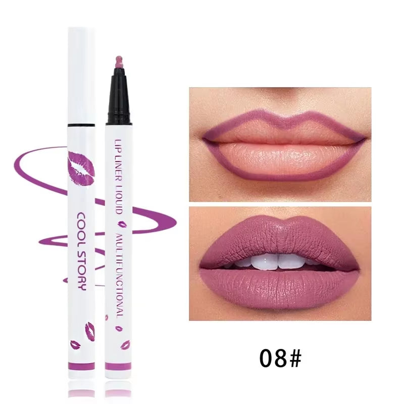 Liquid Lipliner Pencil Matte Soft Lip Liner Stick Long Lasting Lips Cosmetic Tools Quick Drying Smudge Proof Natural Lipstick