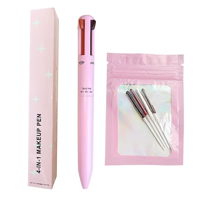 NEW 4 in 1 Eyebrow Pencil Lip Liner Highlighter Pen Waterproof Lasting Easycolor Sweat-Proof Eyeliner Makeup Pen Cosmetic Beauty