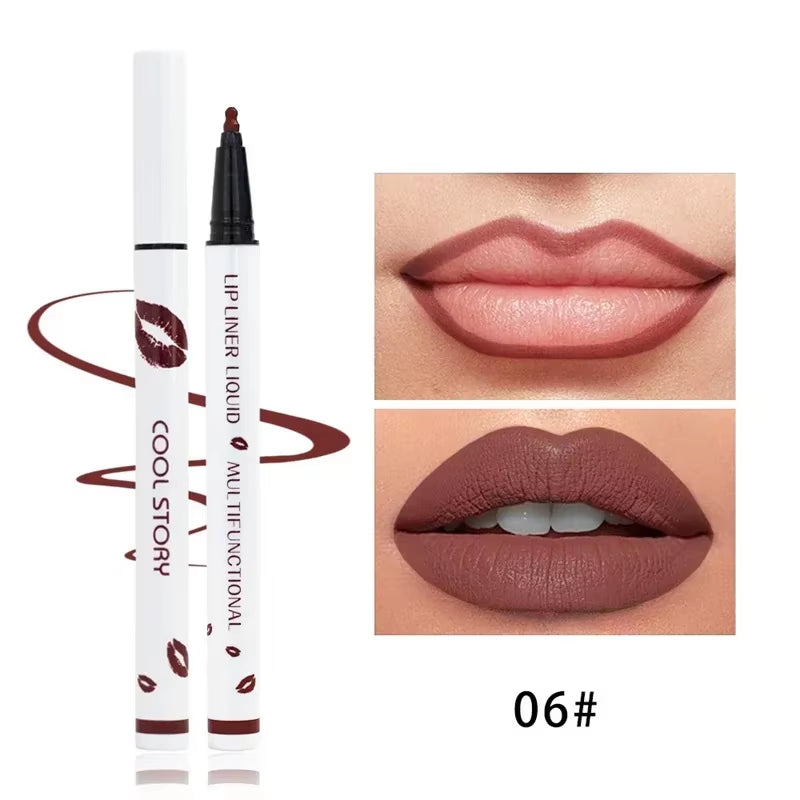 Liquid Lipliner Pencil Matte Soft Lip Liner Stick Long Lasting Lips Cosmetic Tools Quick Drying Smudge Proof Natural Lipstick