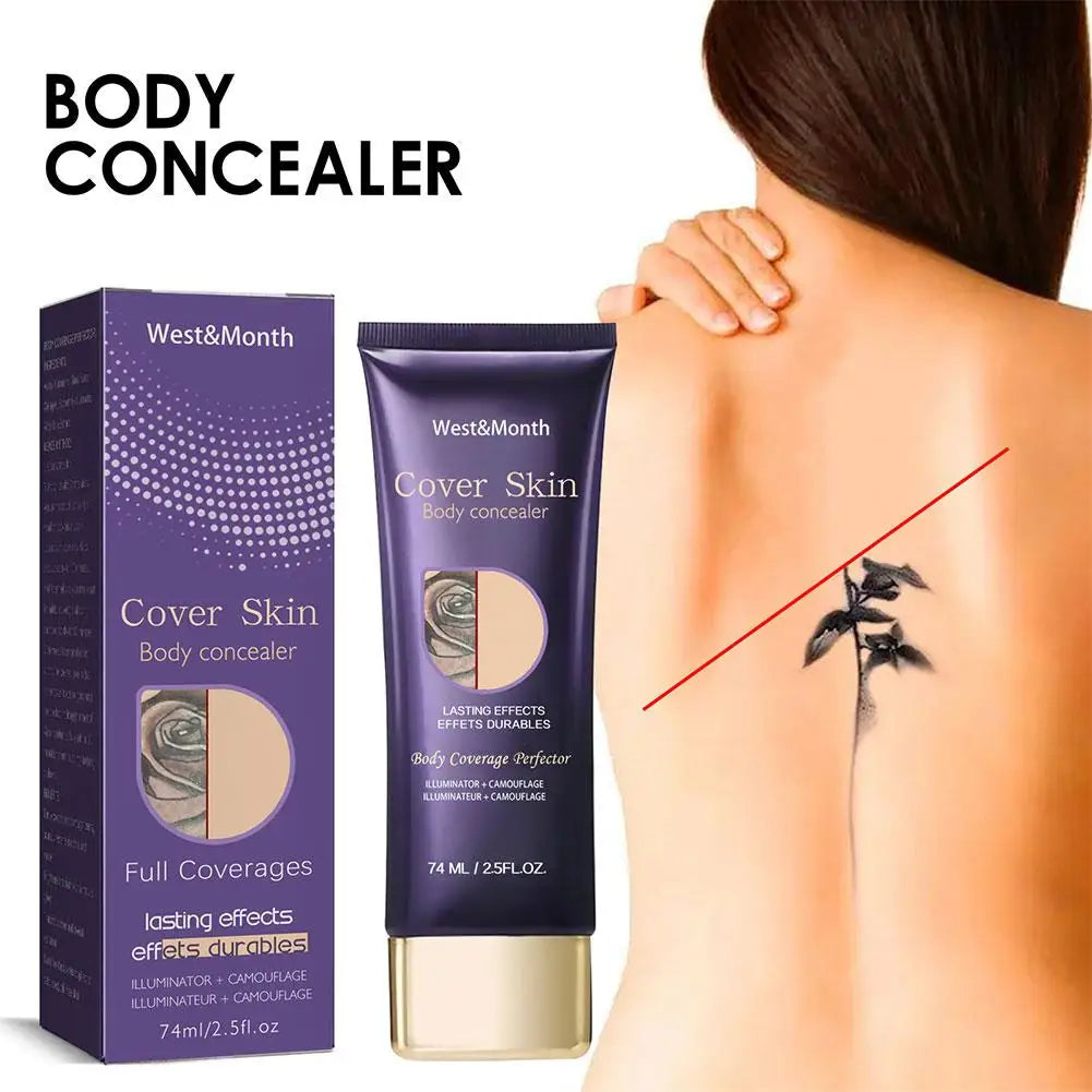 74Ml Tattoo Concealer Waterproof Tattoo Concealer for Dark Spots Scars Tattoo Cover up Makeup Use on Body Legs Concealer D8R4