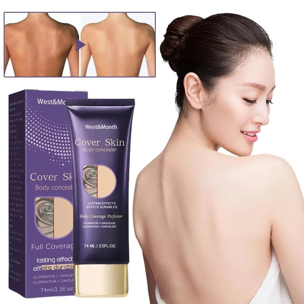 74Ml Tattoo Concealer Waterproof Tattoo Concealer for Dark Spots Scars Tattoo Cover up Makeup Use on Body Legs Concealer D8R4
