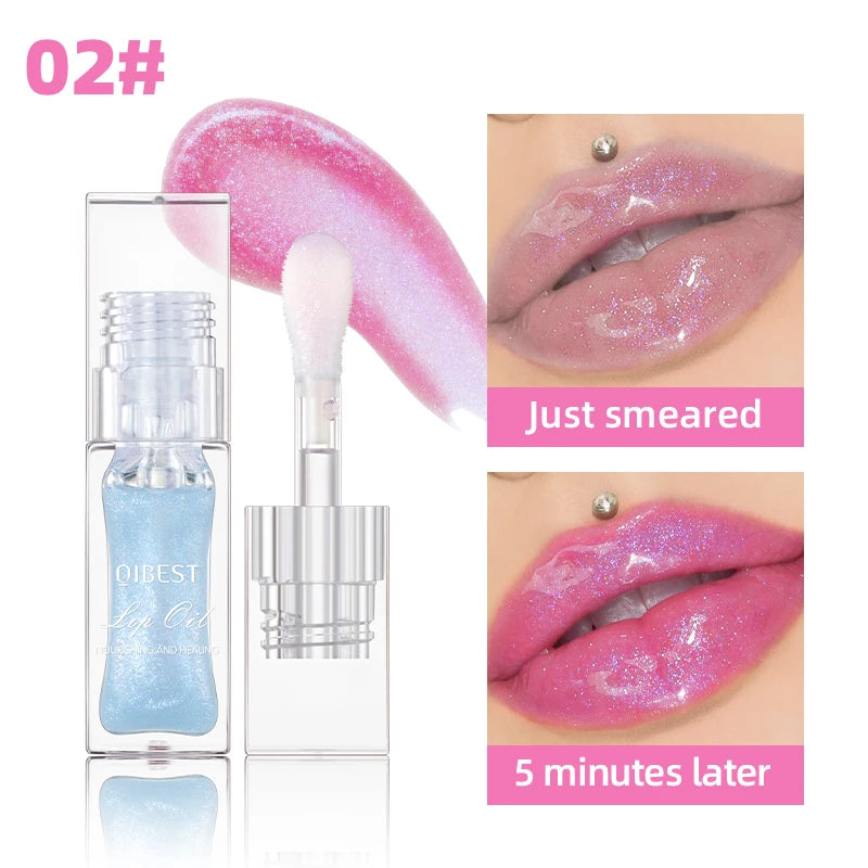 Lip Oil Magic Warm Color Changing Lipstick Balm Lip Glaze Transparent Moisturizing Lipgloss Shiny Glitter Lips Cosmetics