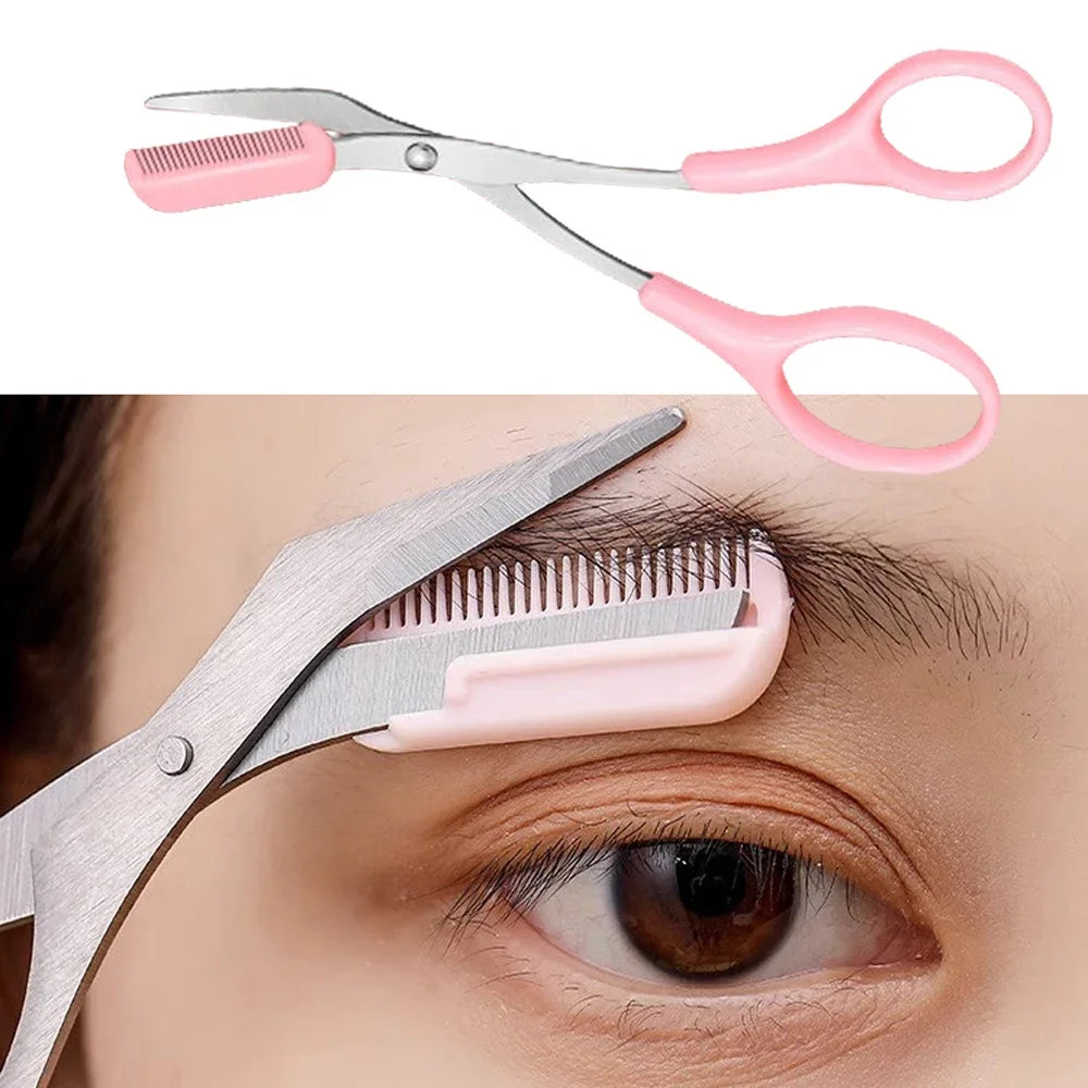 Eyebrow Trimmer Scissor Beauty Products for Women Eyebrow Scissors with Comb Stainless Steel Makeup Tools Beauty Scissors