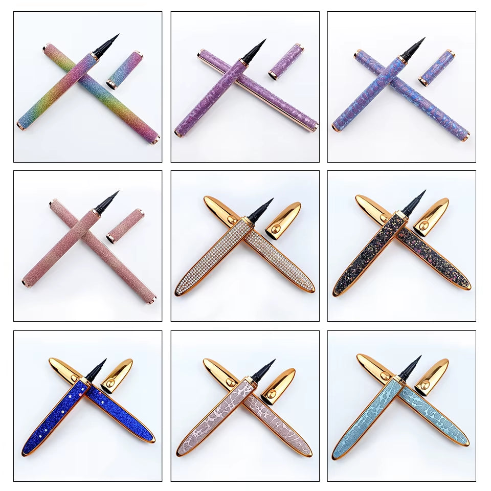 Magic Self-Adhesive Liquid Eyeliner Pencil Glue-Free Magnetic-Free for Eyelashes Waterproof Eye Liner Pen Makeup Cosmetic