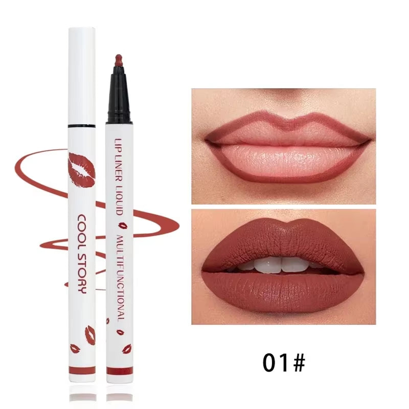 Liquid Lipliner Pencil Matte Soft Lip Liner Stick Long Lasting Lips Cosmetic Tools Quick Drying Smudge Proof Natural Lipstick