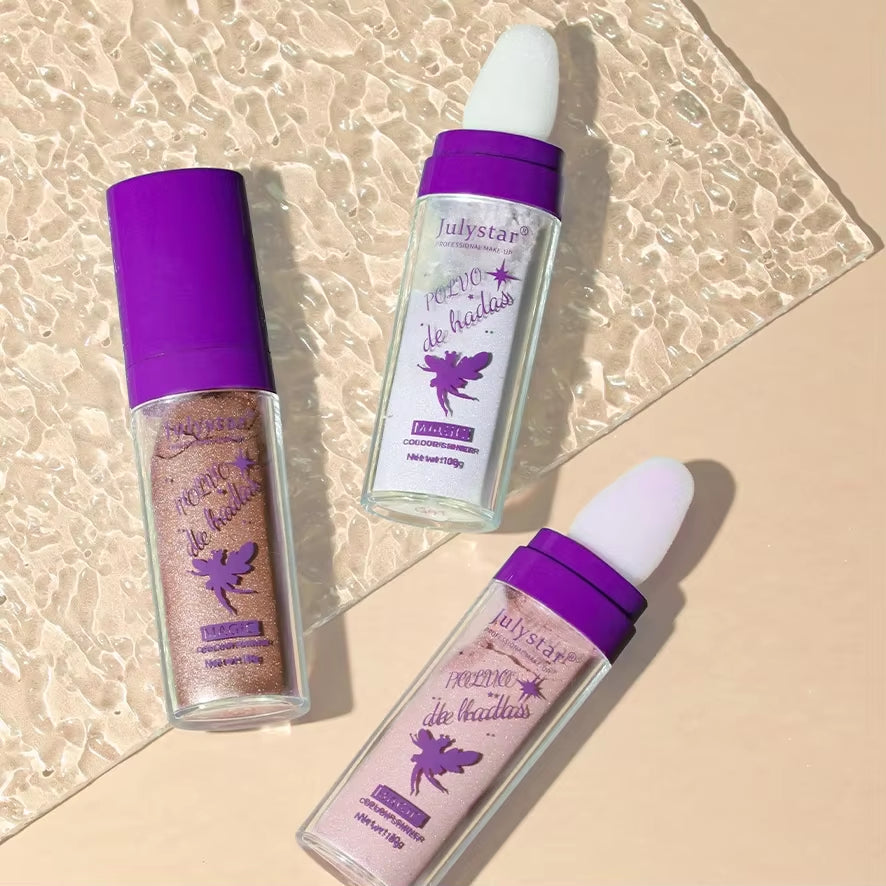 3 Colors Highlighter Powder Glitter Powder Shimmer Contour Blush Powder Makeup for Face Body Highlight Makeup 10G