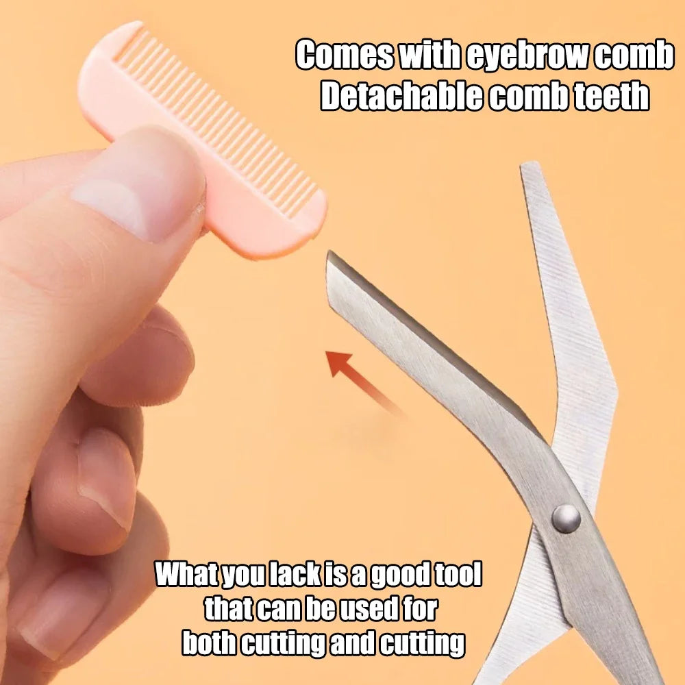 Eyebrow Trimmer Scissor Beauty Products for Women Eyebrow Scissors with Comb Stainless Steel Makeup Tools Beauty Scissors