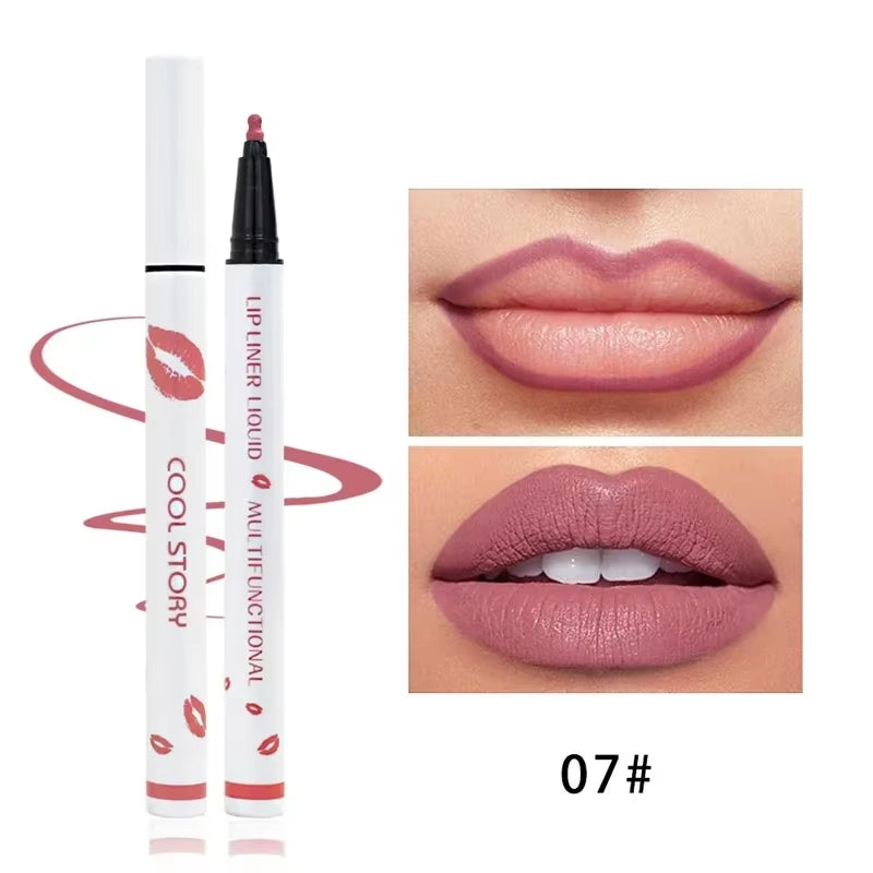 Liquid Lipliner Pencil Matte Soft Lip Liner Stick Long Lasting Lips Cosmetic Tools Quick Drying Smudge Proof Natural Lipstick