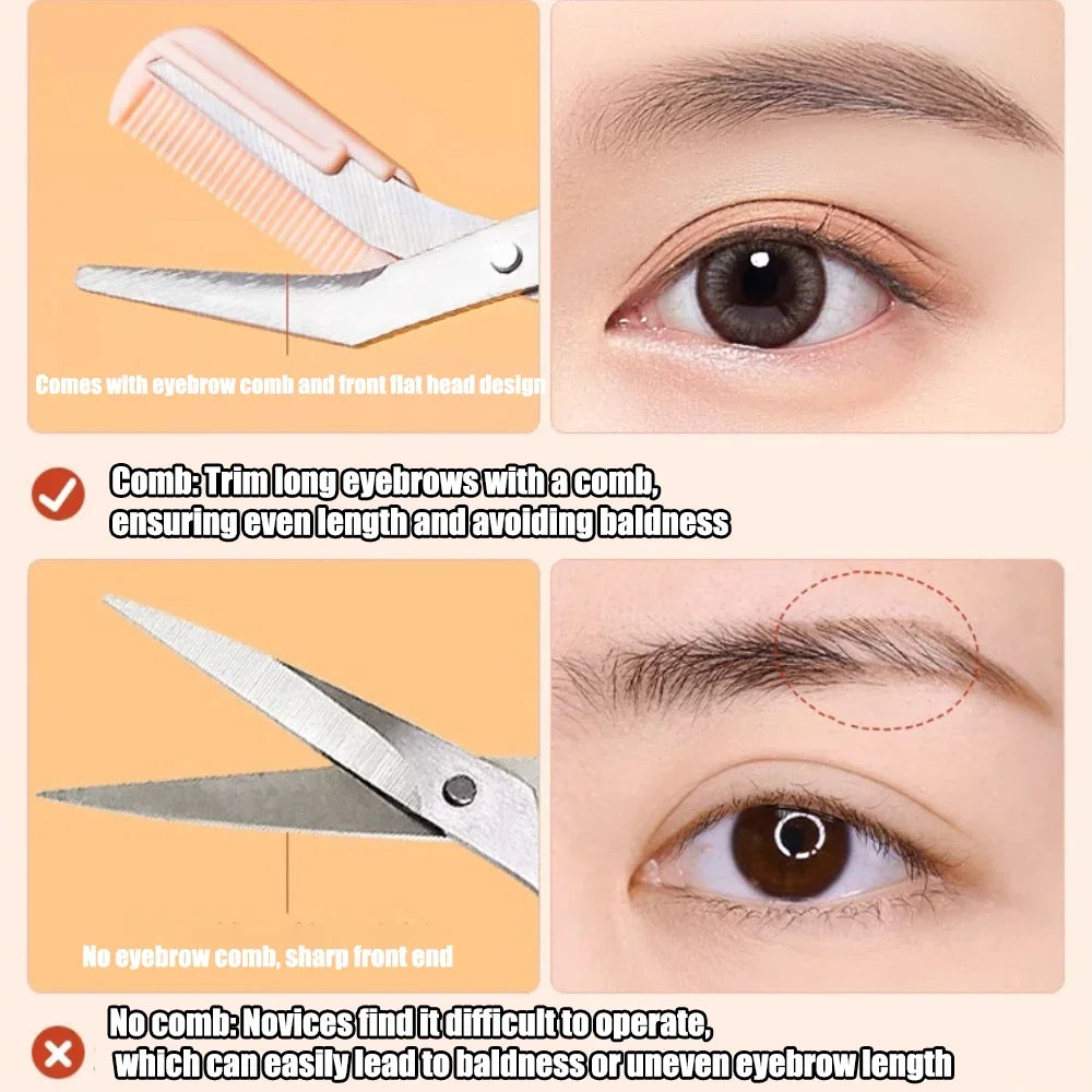 Eyebrow Trimmer Scissor Beauty Products for Women Eyebrow Scissors with Comb Stainless Steel Makeup Tools Beauty Scissors