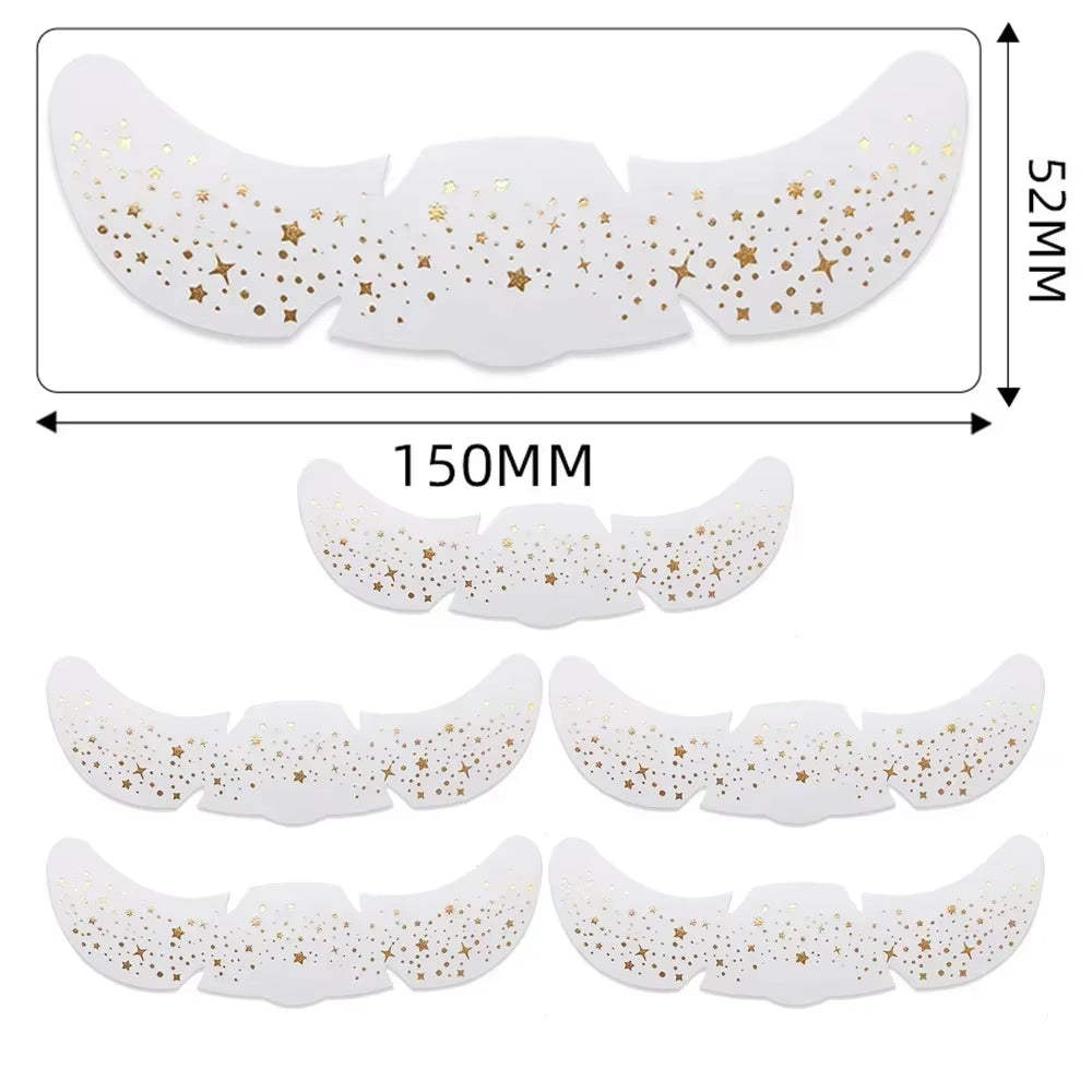 6Pcs Hot Stamping Freckles Makeup Patches Metallic Radiation Golden Silver Fake Freckles Temporary Tattoo Stickers Face Makeup