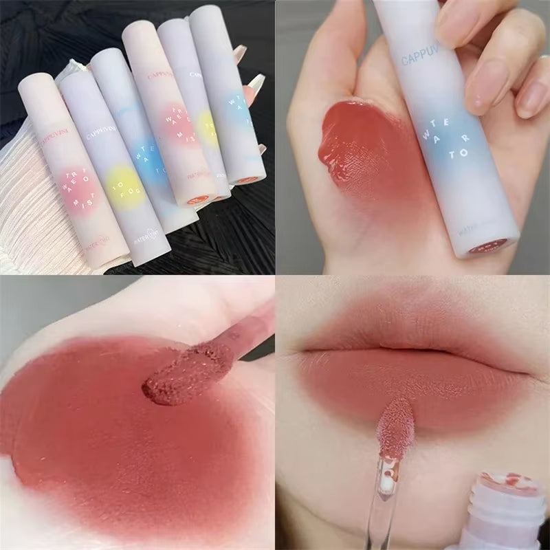 6 Colors Water to Mist Lip Tint Long-Lasting Liquid Lipstick Waterproof Sexy Matte Fog Lip Gloss Makeup Lipstick Glaze Cosmetics