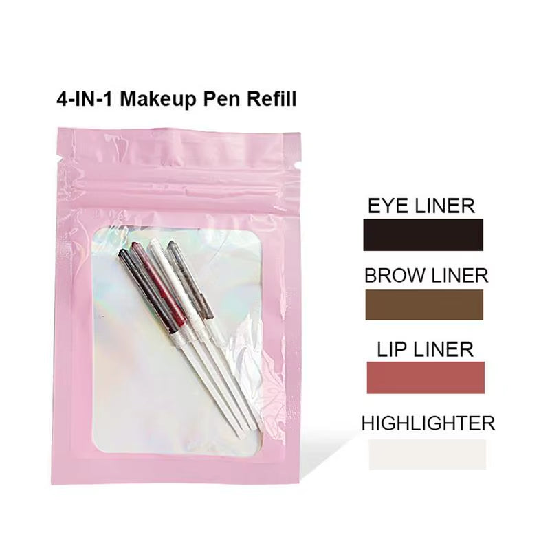 NEW 4 in 1 Eyebrow Pencil Lip Liner Highlighter Pen Waterproof Lasting Easycolor Sweat-Proof Eyeliner Makeup Pen Cosmetic Beauty
