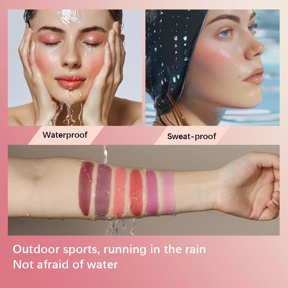 3-In-1Blush Stick Lasting Brightens Facial Cheek Stick Moisturizing Flash Lip Gloss Makeup Lip Gloss Face Rouge