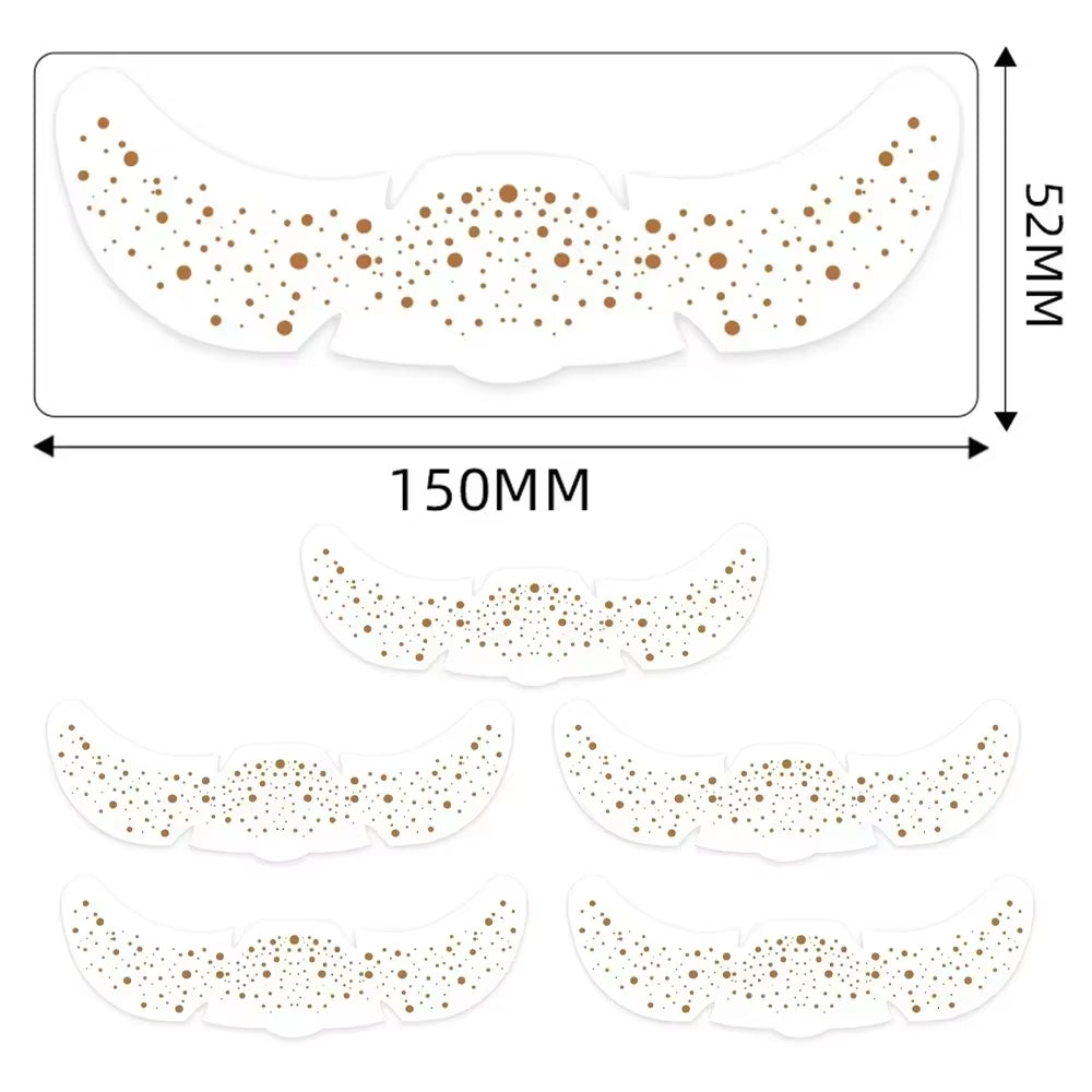 6Pcs Hot Stamping Freckles Makeup Patches Metallic Radiation Golden Silver Fake Freckles Temporary Tattoo Stickers Face Makeup