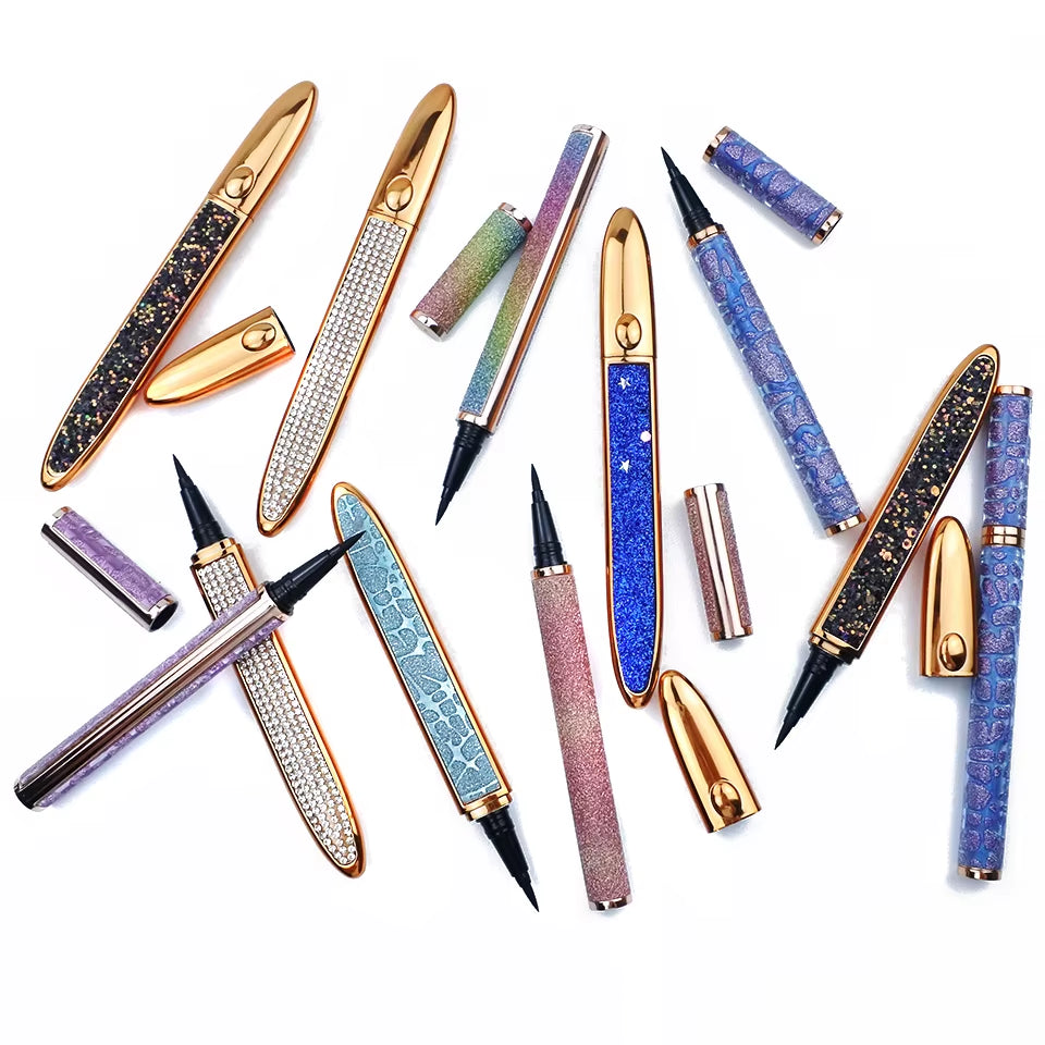 Magic Self-Adhesive Liquid Eyeliner Pencil Glue-Free Magnetic-Free for Eyelashes Waterproof Eye Liner Pen Makeup Cosmetic