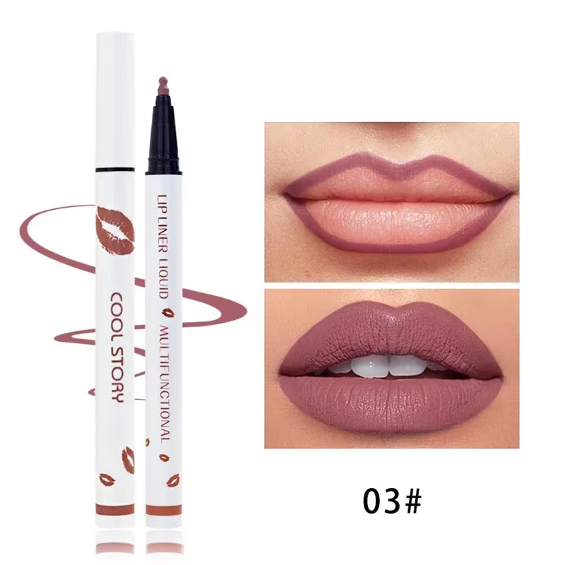 Liquid Lipliner Pencil Matte Soft Lip Liner Stick Long Lasting Lips Cosmetic Tools Quick Drying Smudge Proof Natural Lipstick