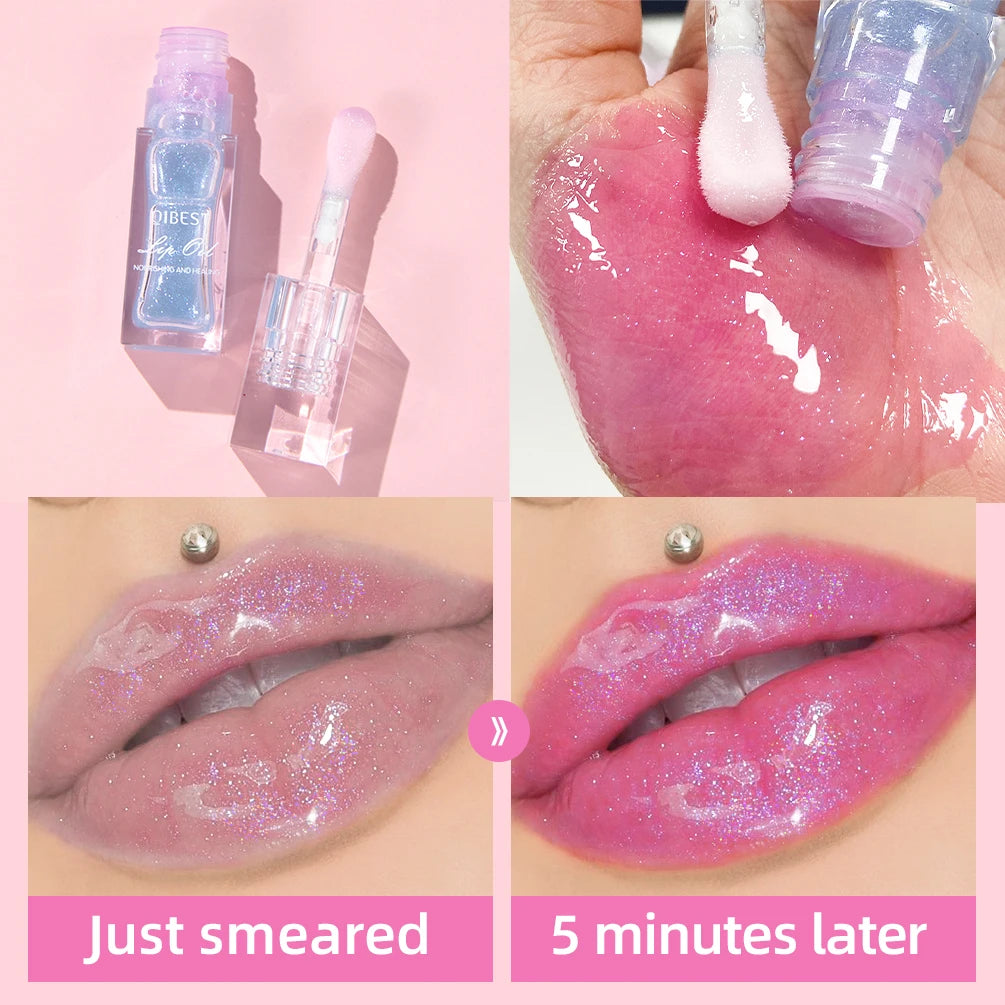 Lip Oil Magic Warm Color Changing Lipstick Balm Lip Glaze Transparent Moisturizing Lipgloss Shiny Glitter Lips Cosmetics