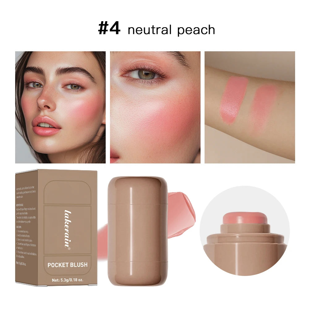 3-In-1Blush Stick Lasting Brightens Facial Cheek Stick Moisturizing Flash Lip Gloss Makeup Lip Gloss Face Rouge