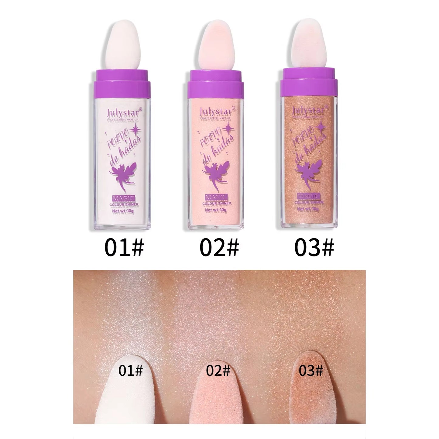 3 Colors Highlighter Powder Glitter Powder Shimmer Contour Blush Powder Makeup for Face Body Highlight Makeup 10G