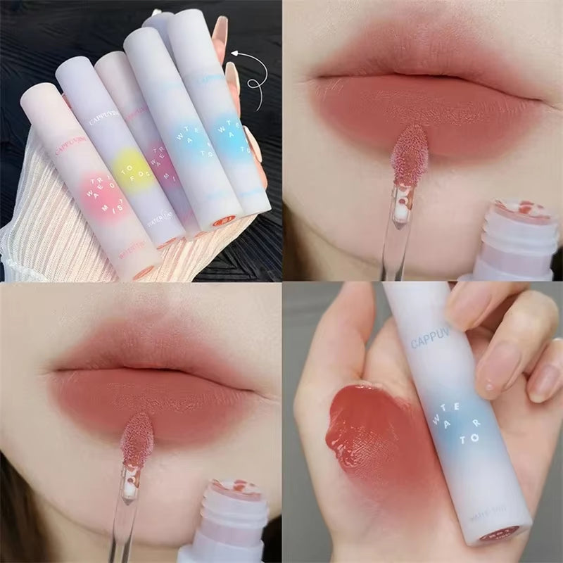 6 Colors Water to Mist Lip Tint Long-Lasting Liquid Lipstick Waterproof Sexy Matte Fog Lip Gloss Makeup Lipstick Glaze Cosmetics