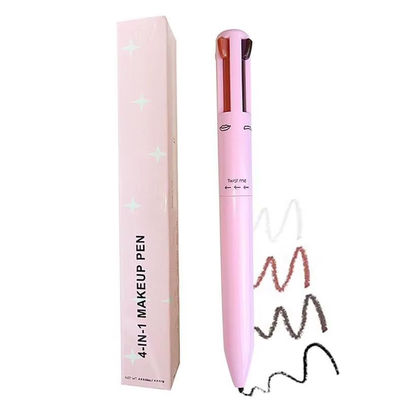 NEW 4 in 1 Eyebrow Pencil Lip Liner Highlighter Pen Waterproof Lasting Easycolor Sweat-Proof Eyeliner Makeup Pen Cosmetic Beauty